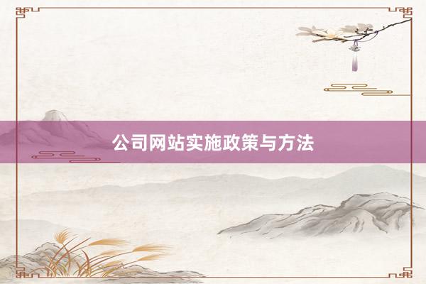 公司网站实施政策与方法