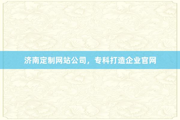济南定制网站公司，专科打造企业官网