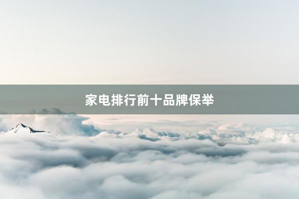 家电排行前十品牌保举